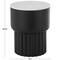 18.75" Black Metal Ribbed Side End Accent Table with White Marble Tabletop